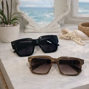 Lot of 2 Oversized Square Sunglasses Prive Revaux Black & Foster Grant gradient